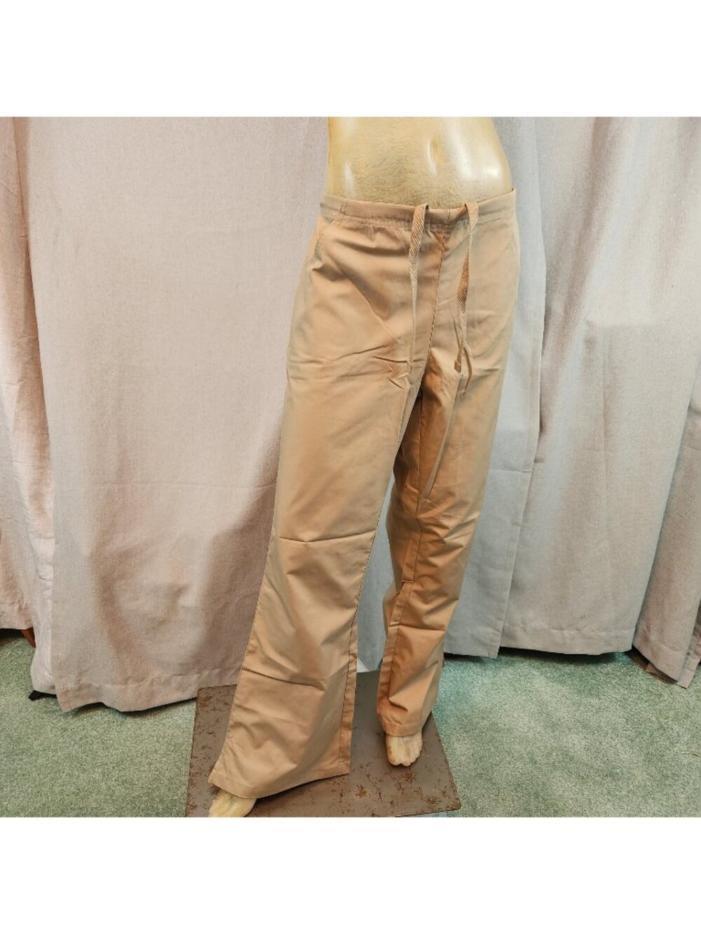Maevn Khaki Brown XL XLARGE Elastic Waist Comfort Pants Scrubs Work Womens NEW